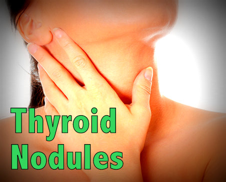 What is the substance of a nodule on the thyroid gland?